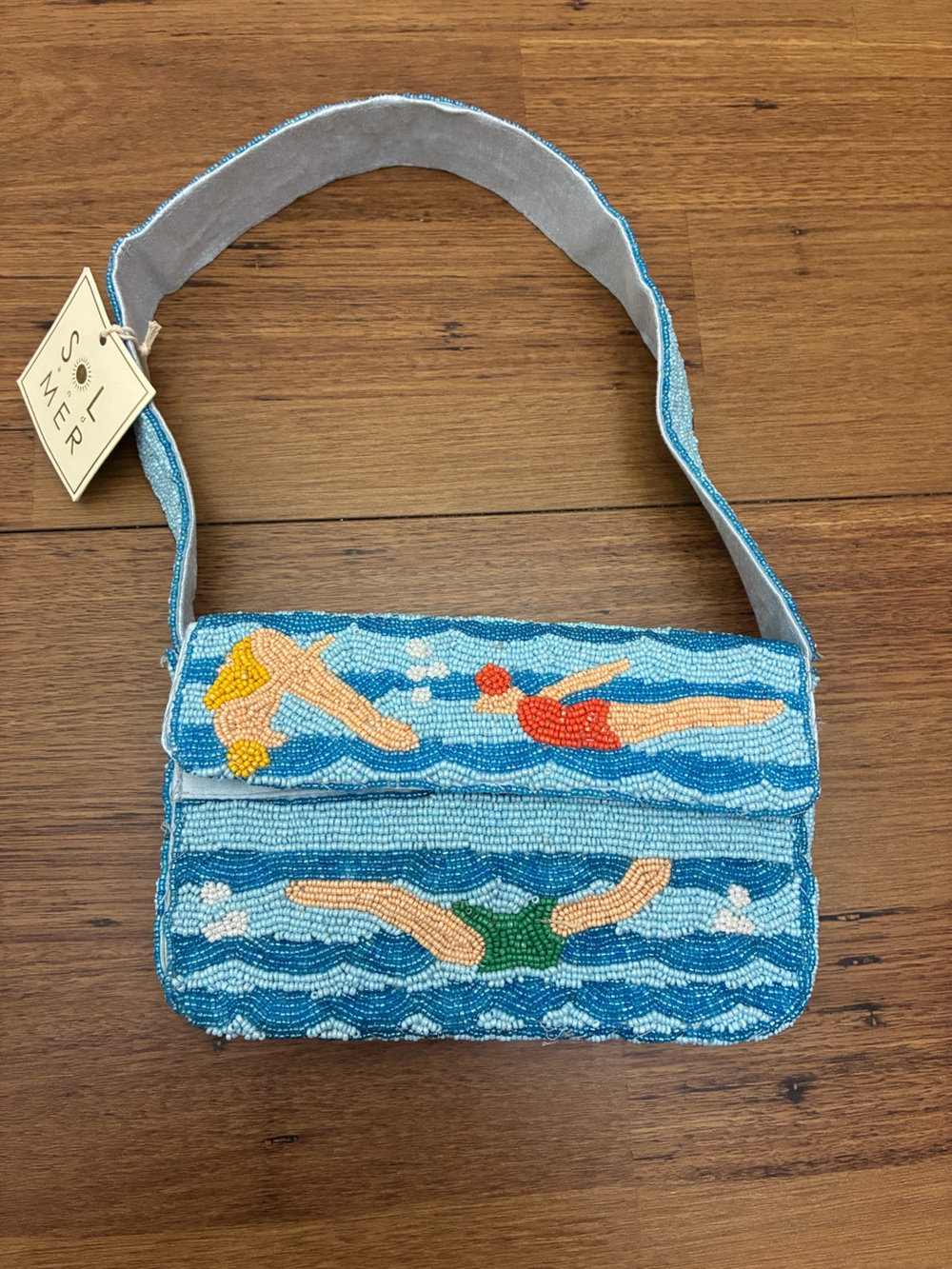 Beaded Retro Swimmer Shoulder Bag NWT